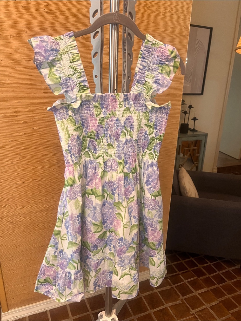 HH Hydrangea Short Nap Dress - Lavender & Green